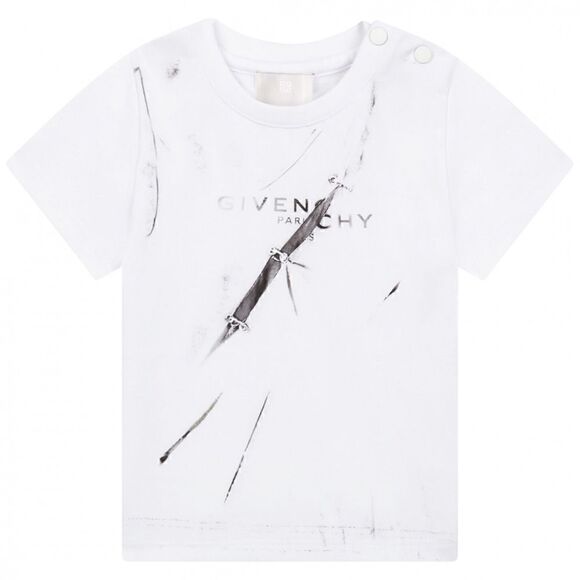 Givenchy Other - Givenchy NWT White/Grey Logo Tshirt with fake tears Size 18 Months